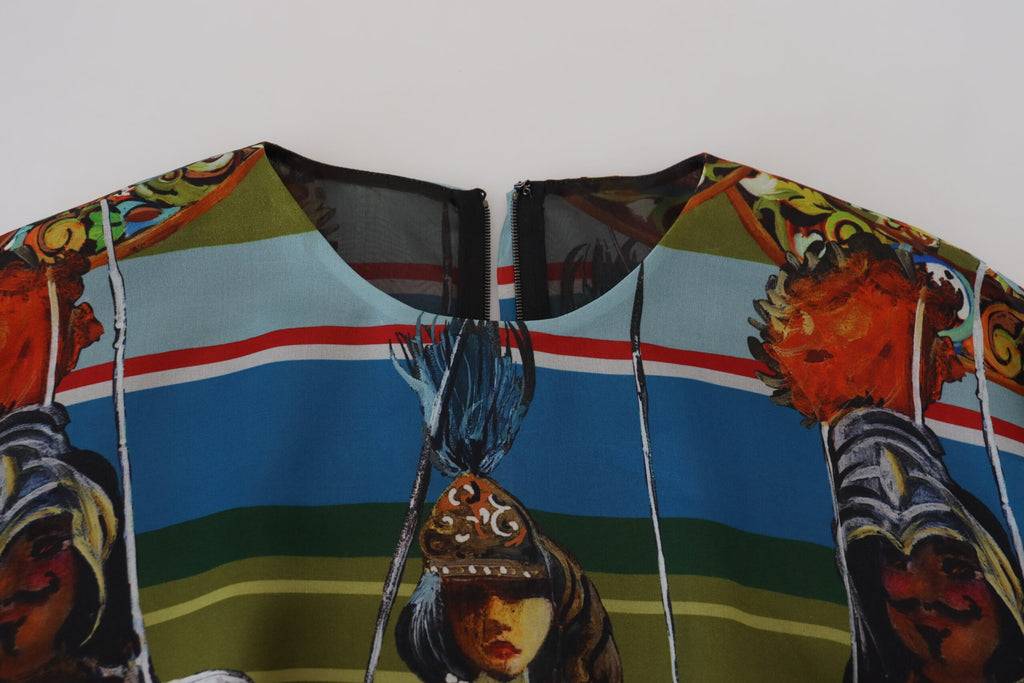 Dolce & Gabbana Multicolor Sicily Silk A-line Long Dress