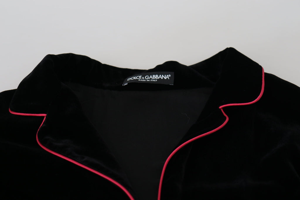 Dolce & Gabbana Black Belted Blazer with Buttons Viscose Jacket