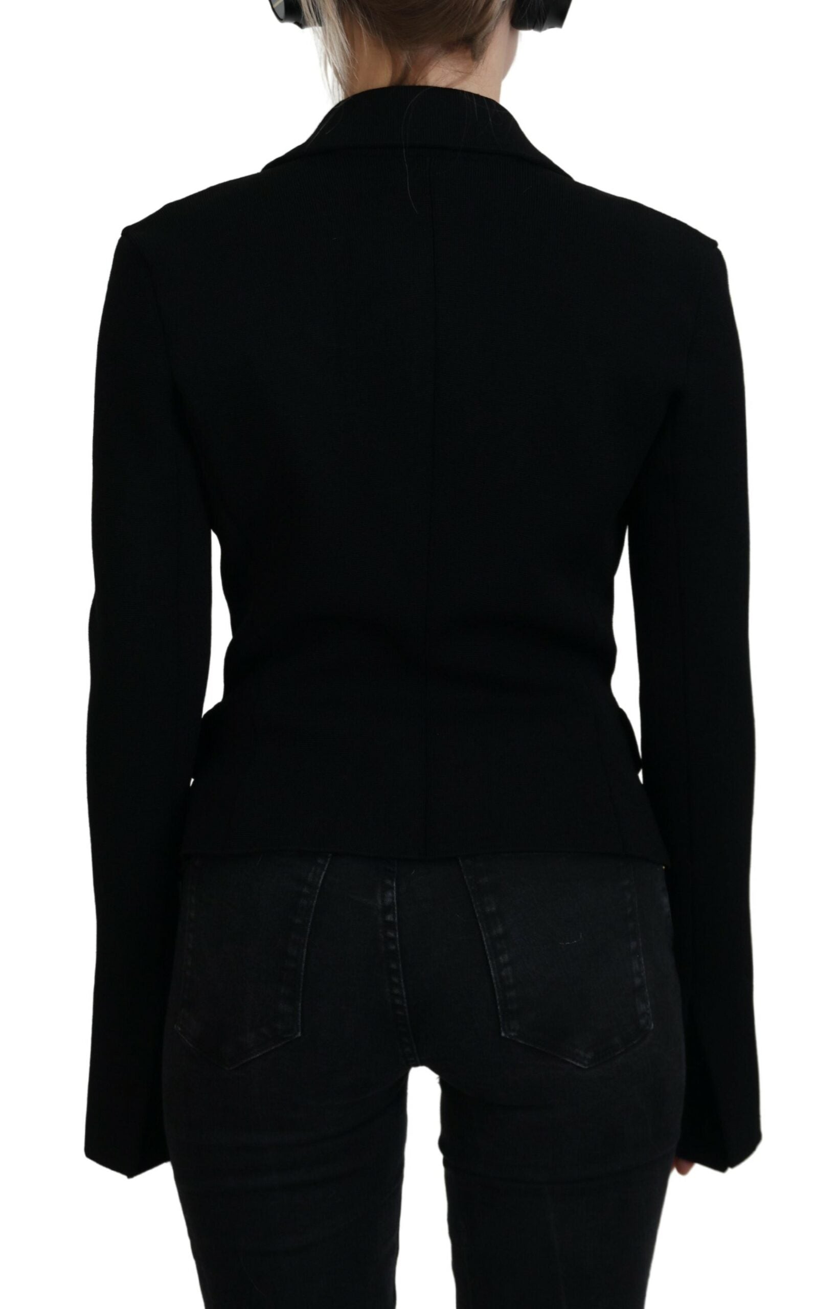 Dolce & Gabbana Black Cardigan with Buttons Blazer Viscose Jacket