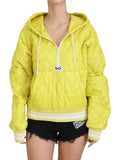 Dolce & Gabbana Yellow Nylon Quilted Jacket with Hood and Pullover