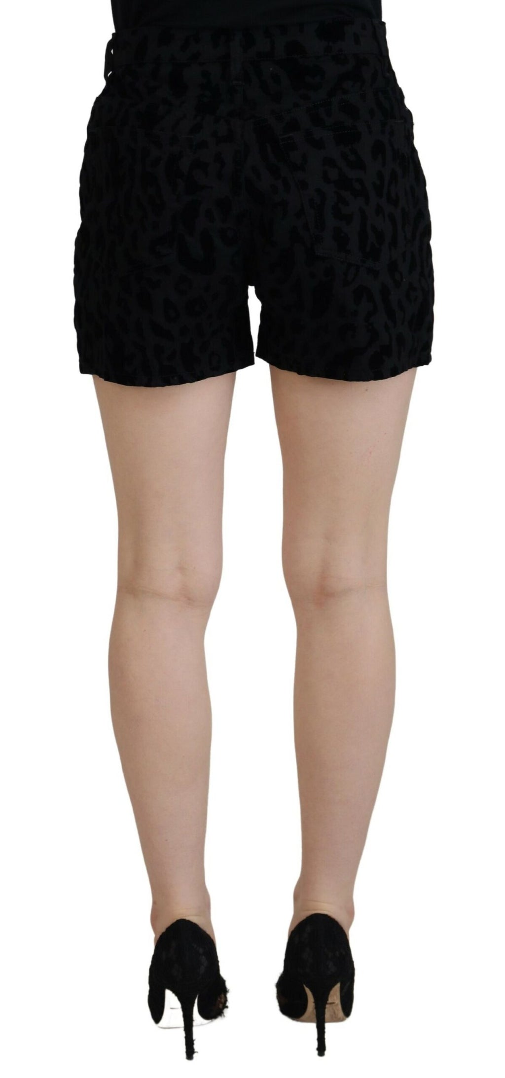 Dolce & Gabbana Schwarze Denim Baumwolle Stretch Hot Pants Shorts