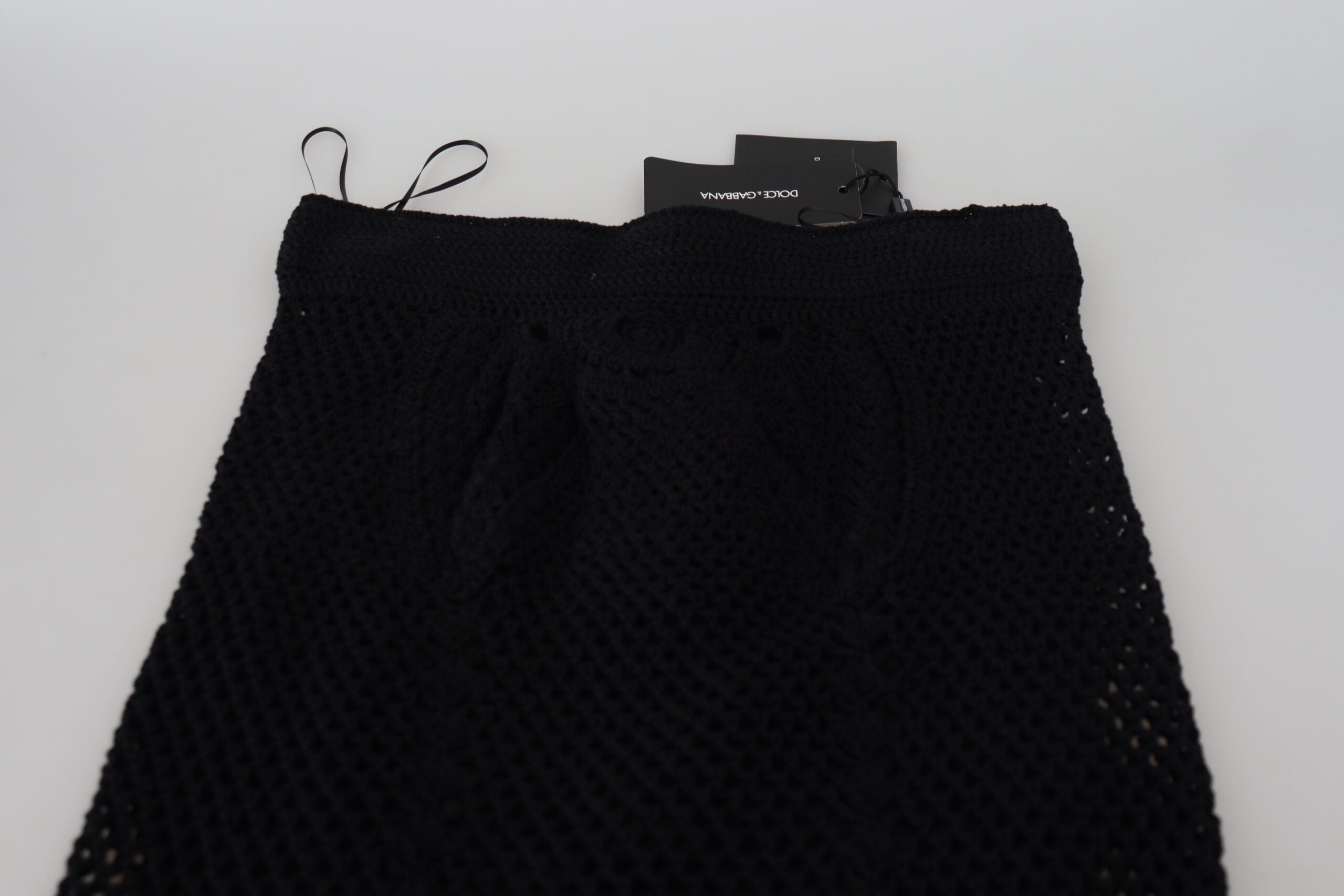 Dolce & Gabbana Black High Waisted Cotton Knit Mermaid Skirt