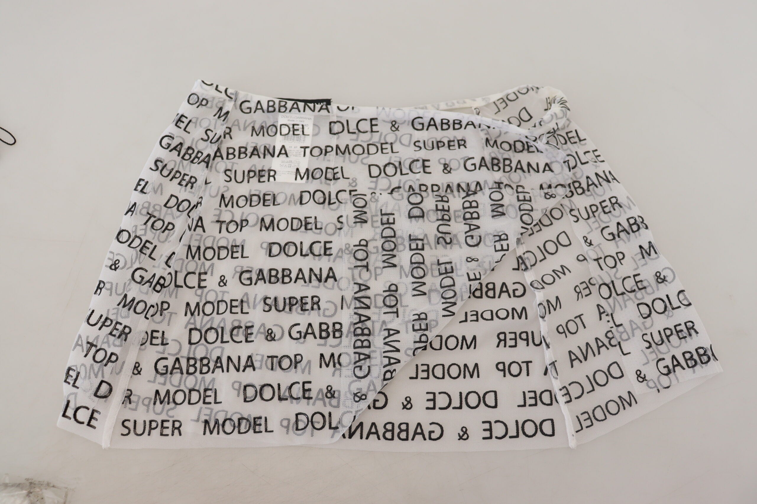 Dolce & Gabbana Weißer Logo-Minirock mit durchgehender A-Linie
