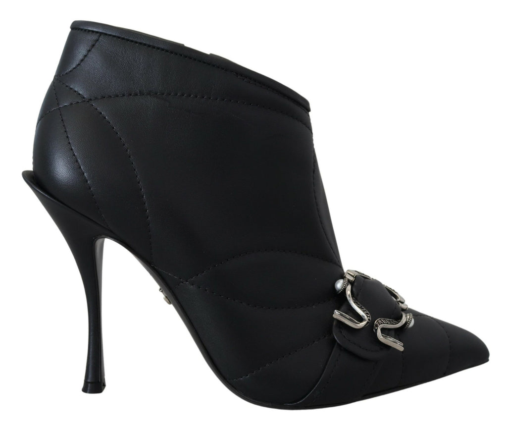 Dolce & Gabbana Schwarze Devotion Gesteppte Knöchelstiefel mit Schnalle Schuhe
