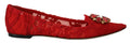 Dolce & Gabbana Rot Taormina Kristalle Loafers Flats Schuhe