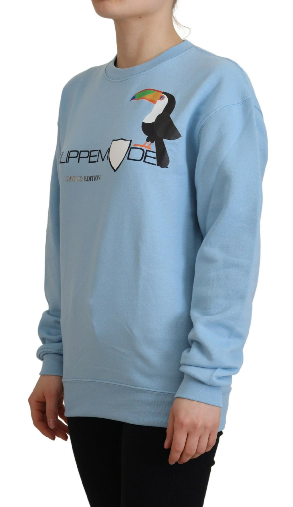 Philippe Model Light Blue Sweater with Logo Print and Long Sleeves
