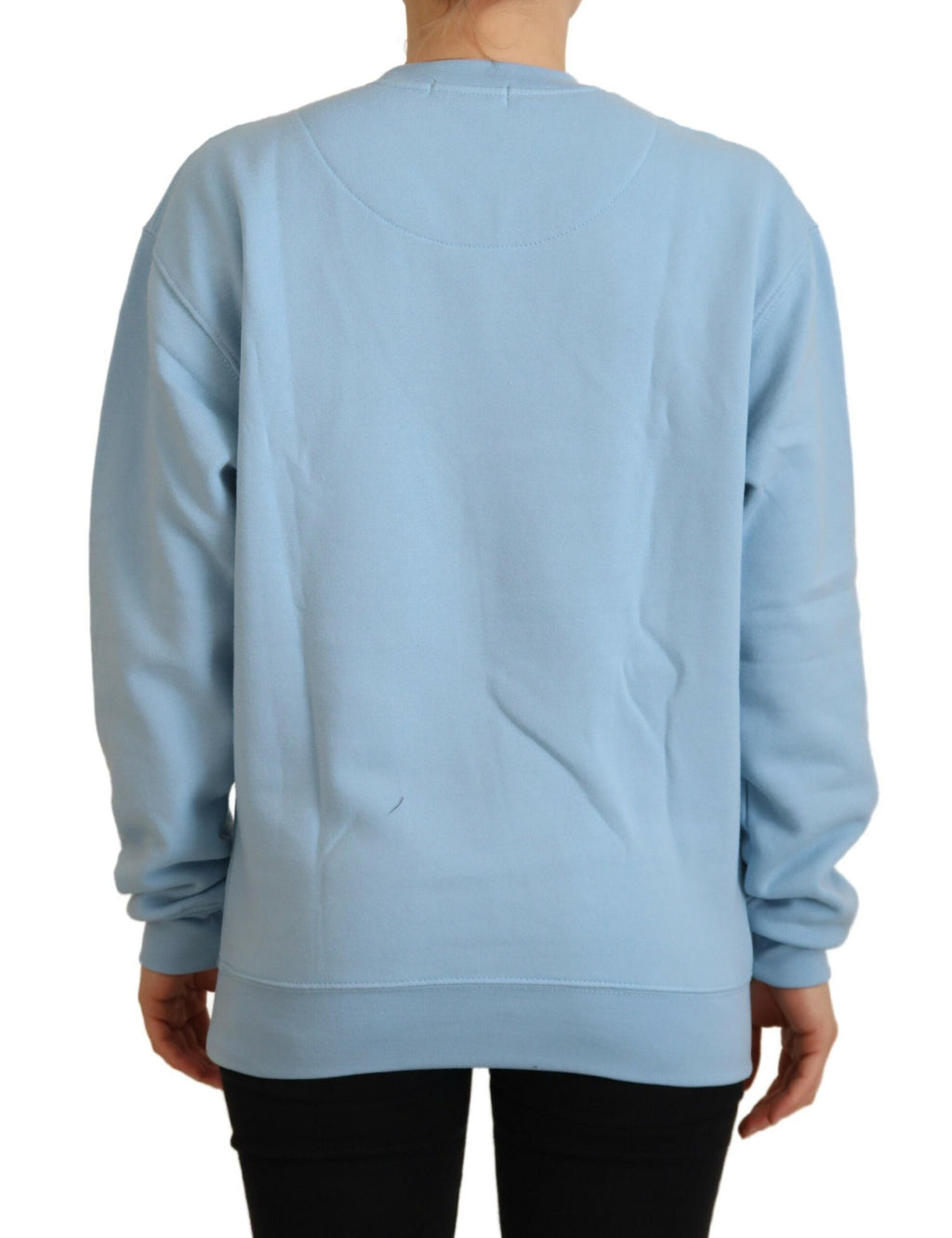 Philippe Model Light Blue Sweater with Logo Print and Long Sleeves