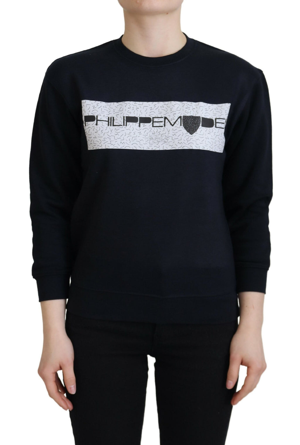 Philippe Model Schwarzer bedruckter Pullover mit langen Ärmeln