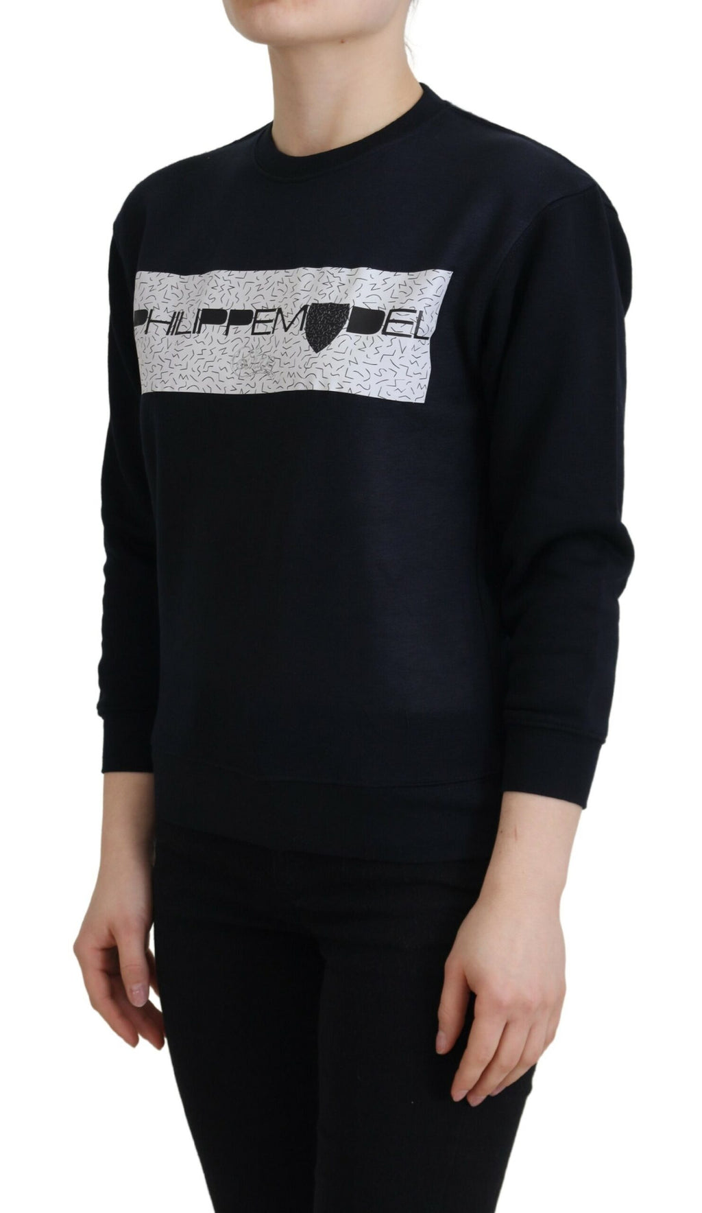 Philippe Model Schwarzer bedruckter Pullover mit langen Ärmeln