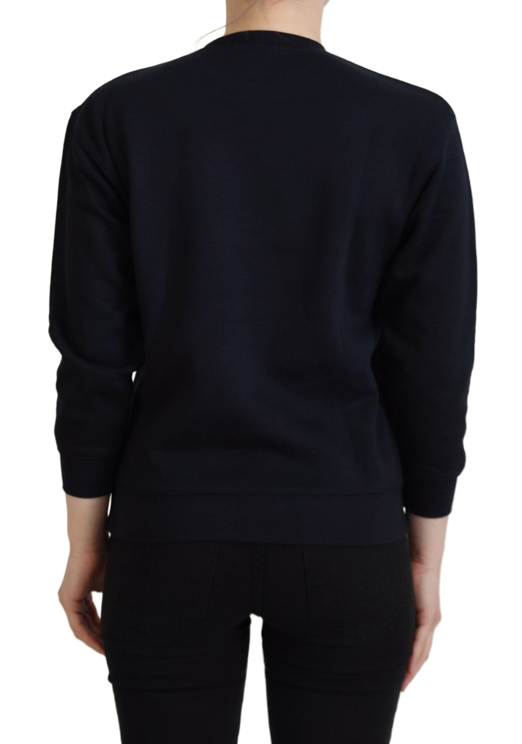 Philippe Model Schwarzer bedruckter Pullover mit langen Ärmeln