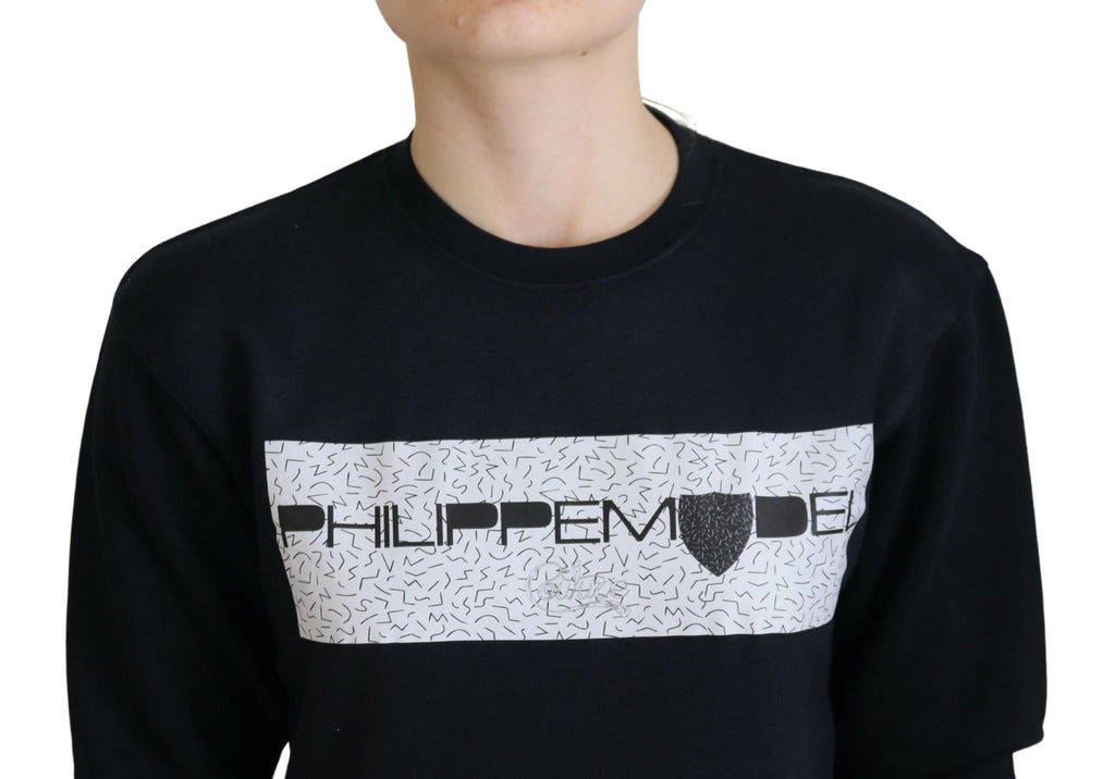 Philippe Model Schwarzer bedruckter Pullover mit langen Ärmeln