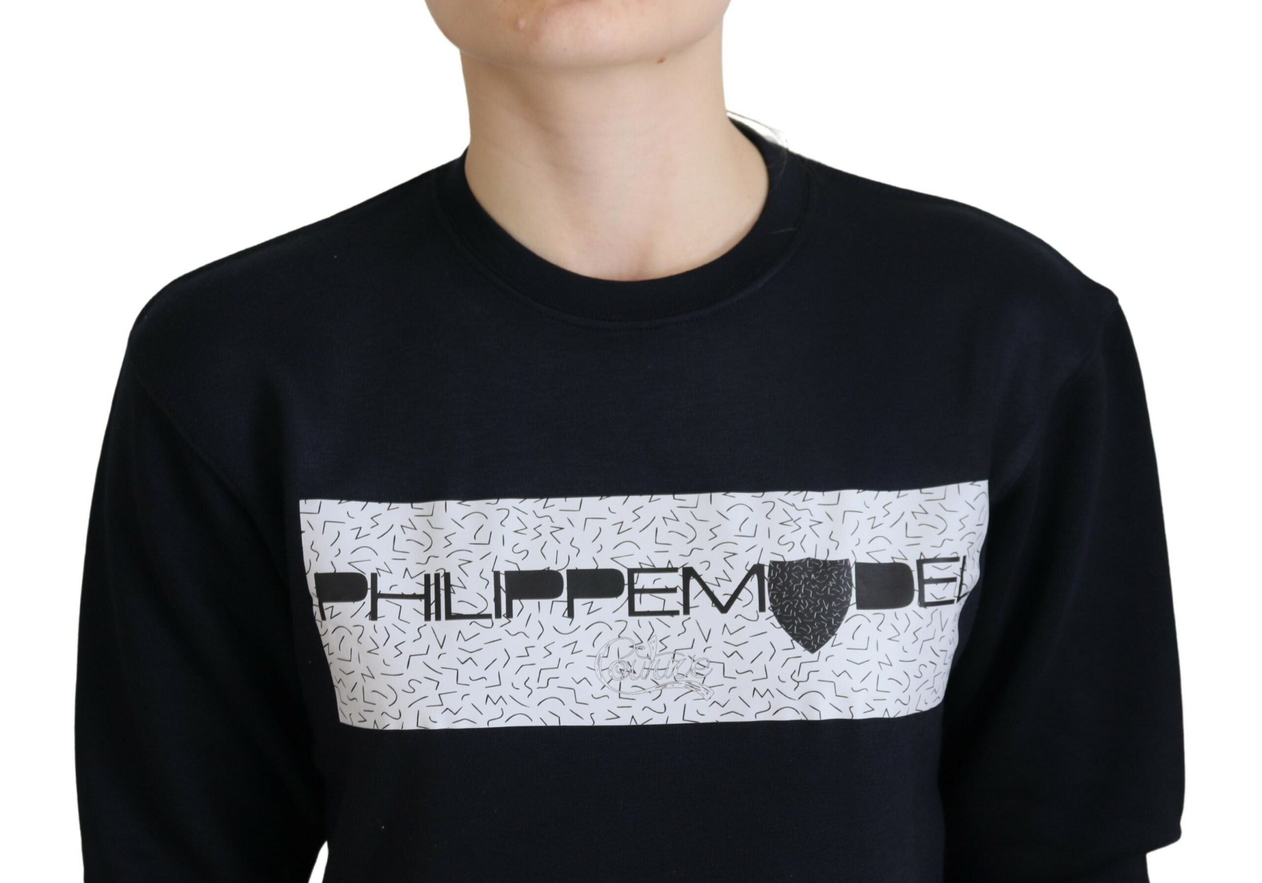 Philippe Model Schwarzer bedruckter Pullover mit langen Ärmeln