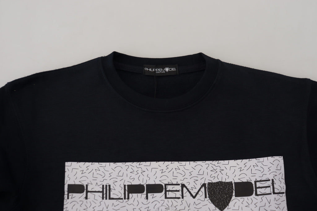 Philippe Model Schwarzer bedruckter Pullover mit langen Ärmeln