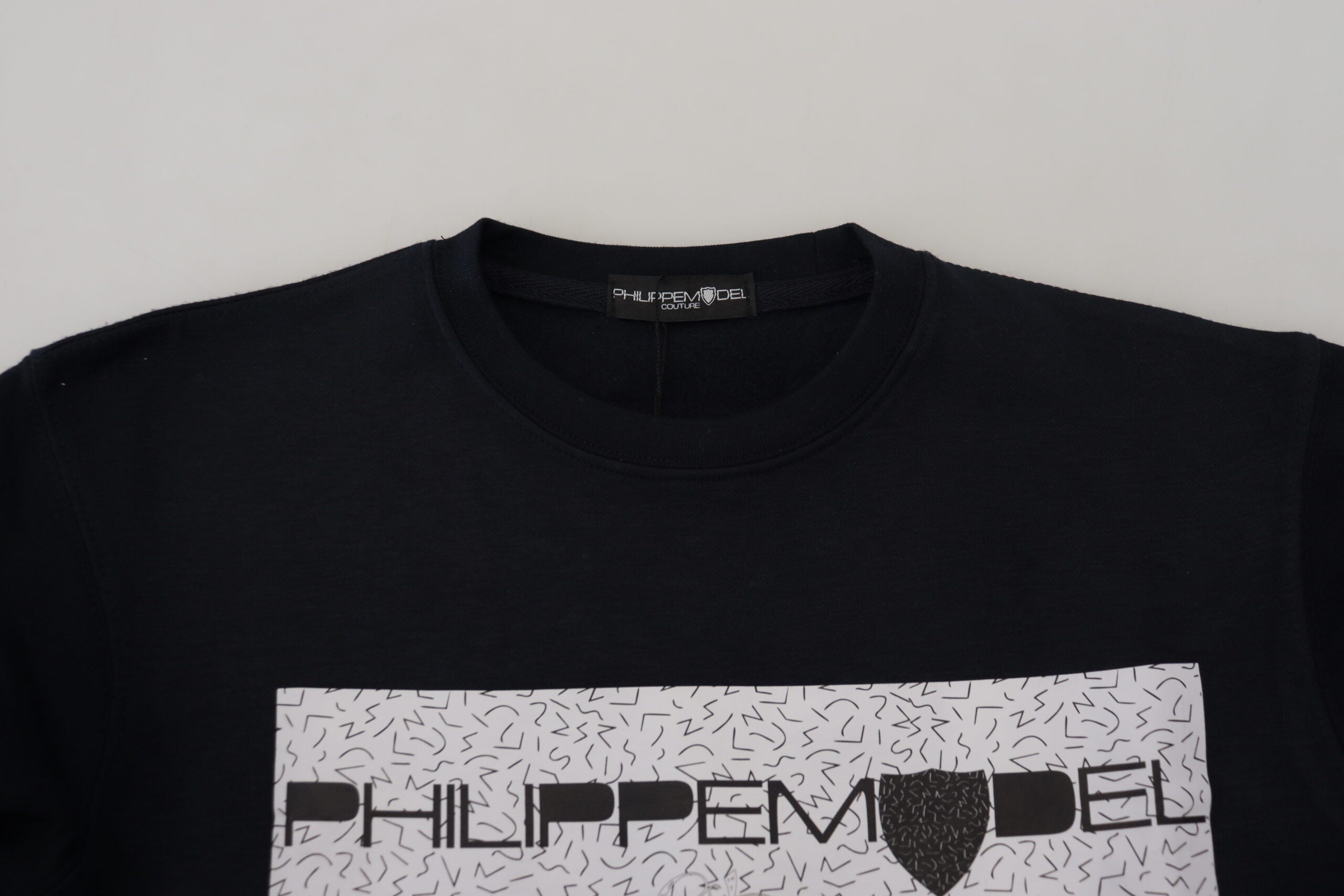 Philippe Model Schwarzer bedruckter Pullover mit langen Ärmeln
