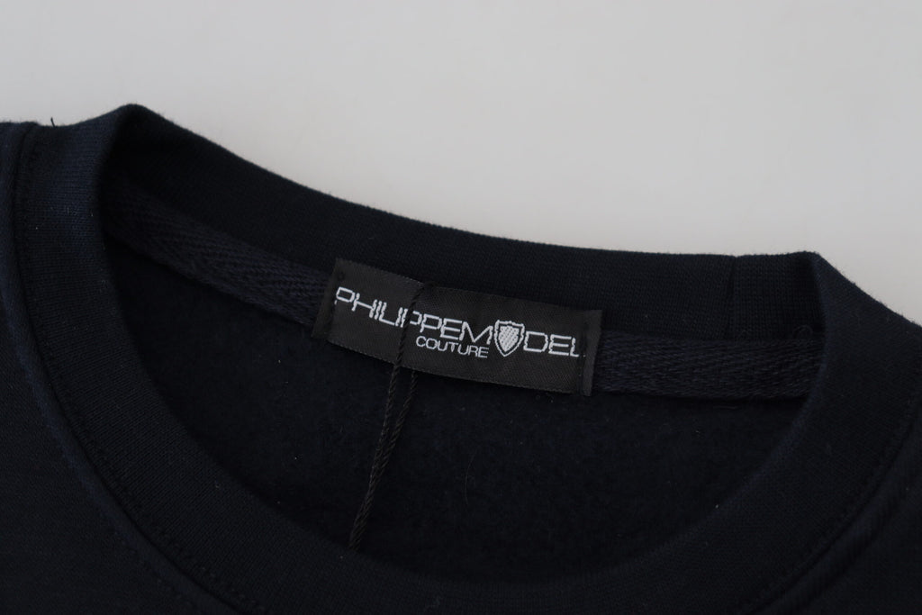 Philippe Model Schwarzer bedruckter Pullover mit langen Ärmeln