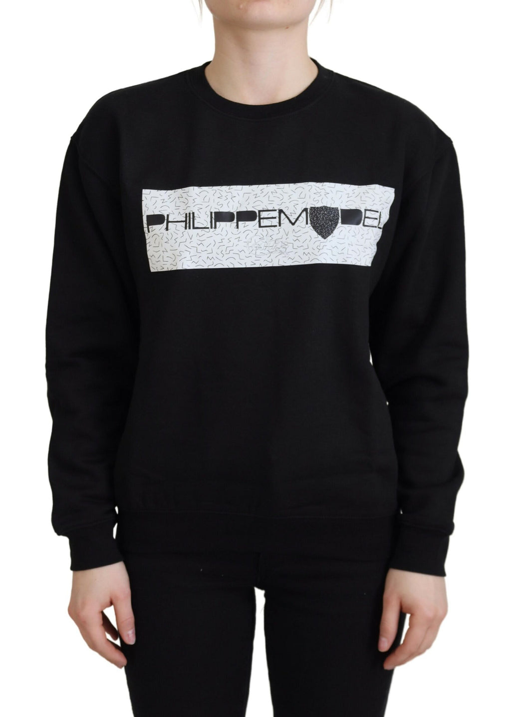 Philippe Model Black Printed Long-Sleeved Sweater