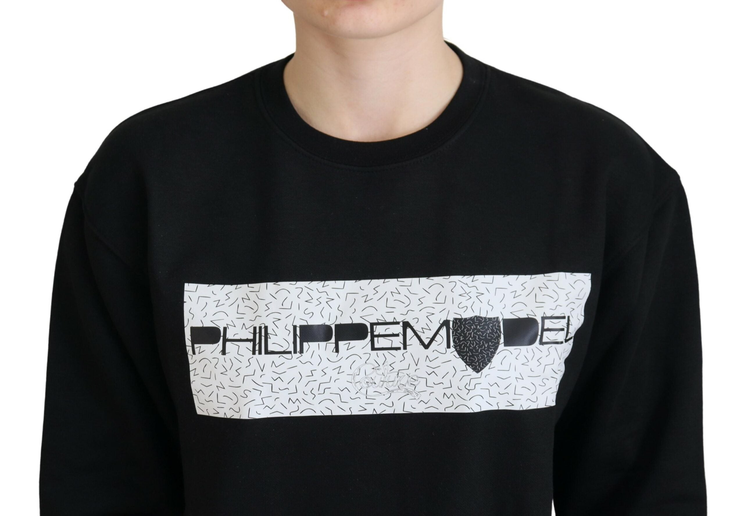 Philippe Model Black Printed Long-Sleeved Sweater