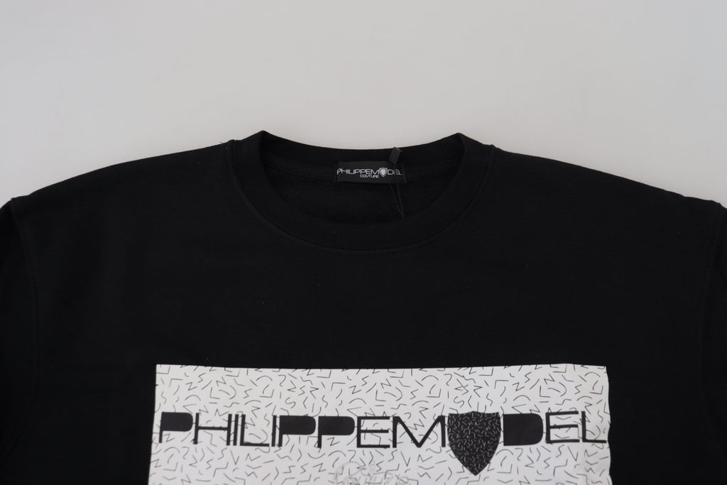 Philippe Model Black Printed Long-Sleeved Sweater