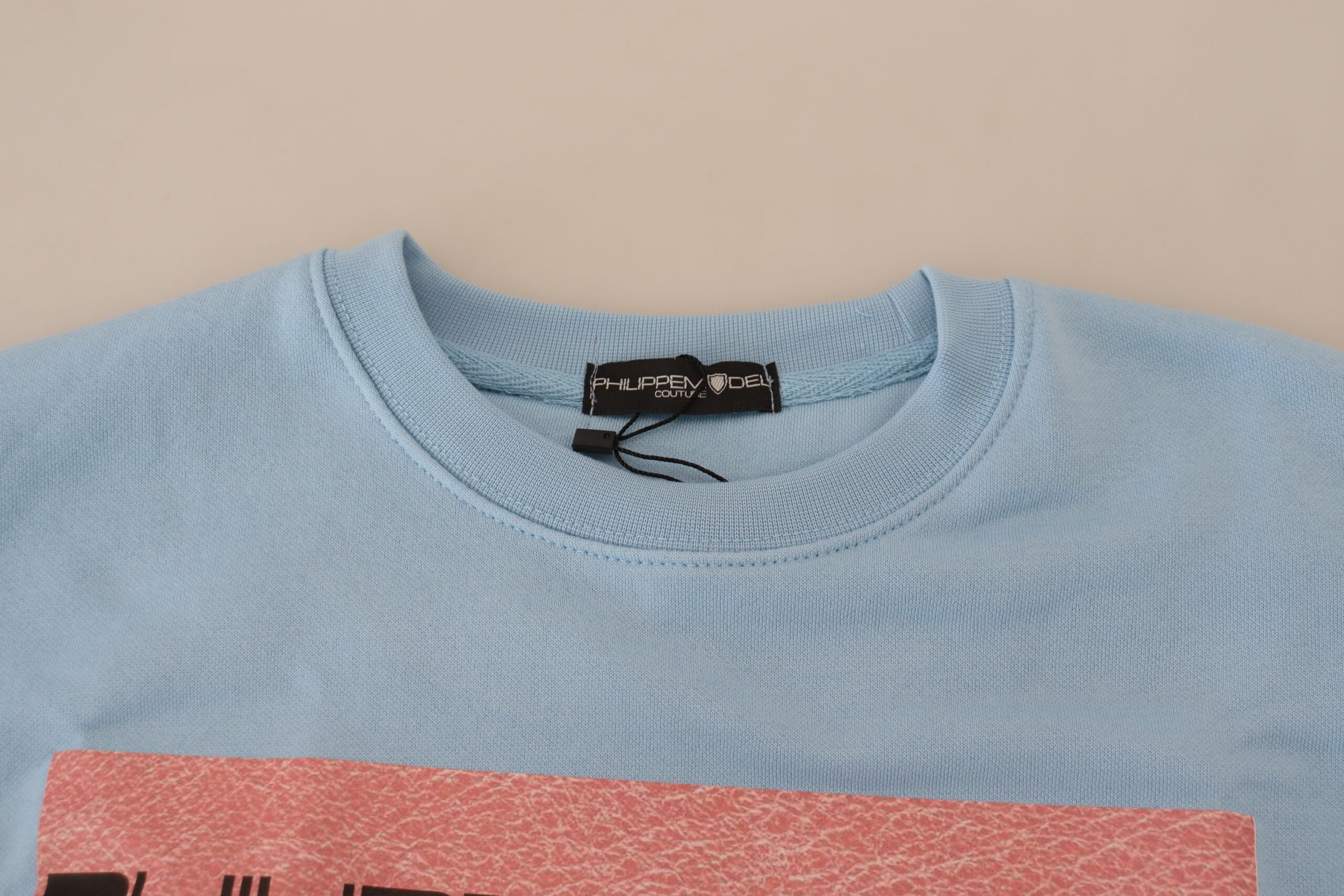 Philippe Model Hellblauer Pullover mit Logodruck und langen Ärmeln