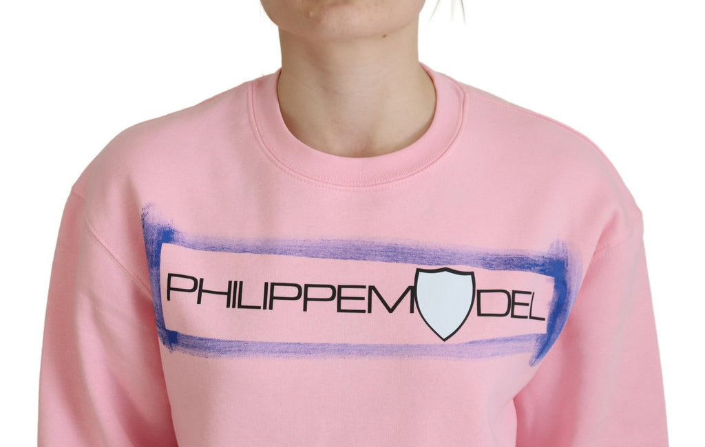 Philippe Model Pink Printed Long-Sleeved Sweater