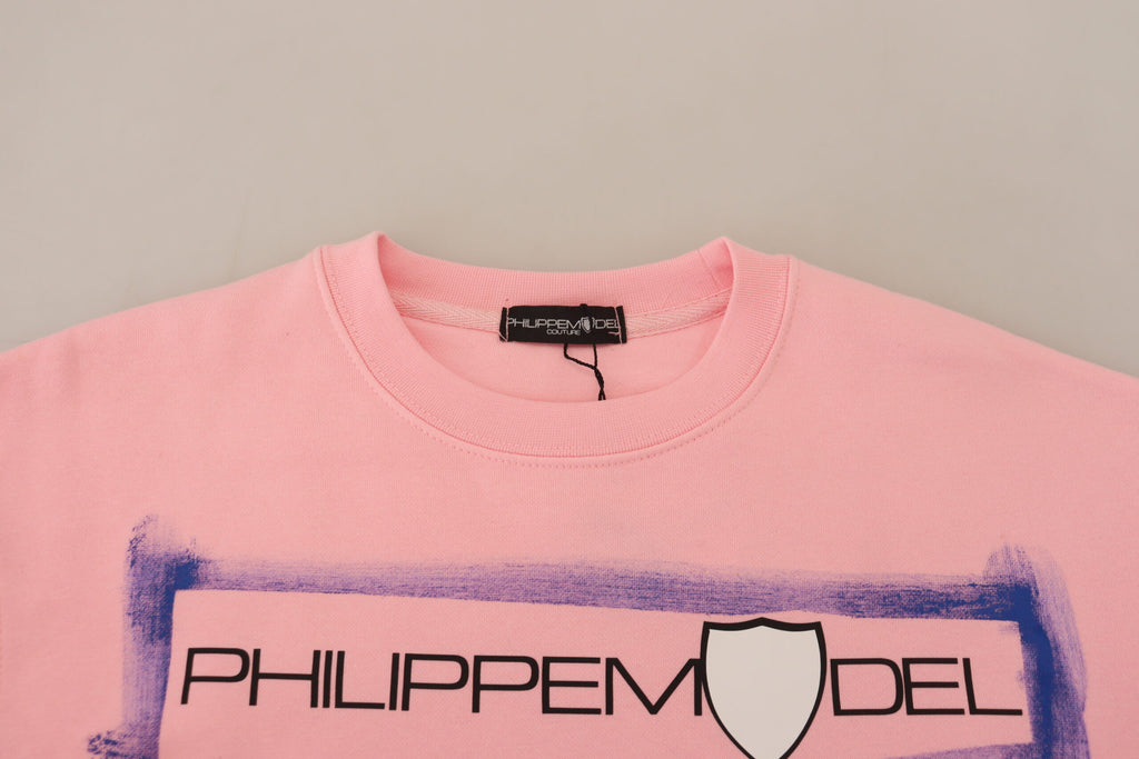 Philippe Model Pink Printed Long-Sleeved Sweater