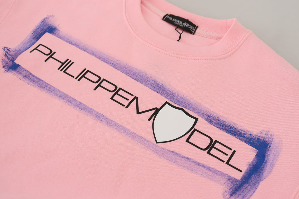 Philippe Model Pink Printed Long-Sleeved Sweater