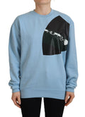 Philippe Model Light Blue Sweater with Logo Print and Long Sleeves