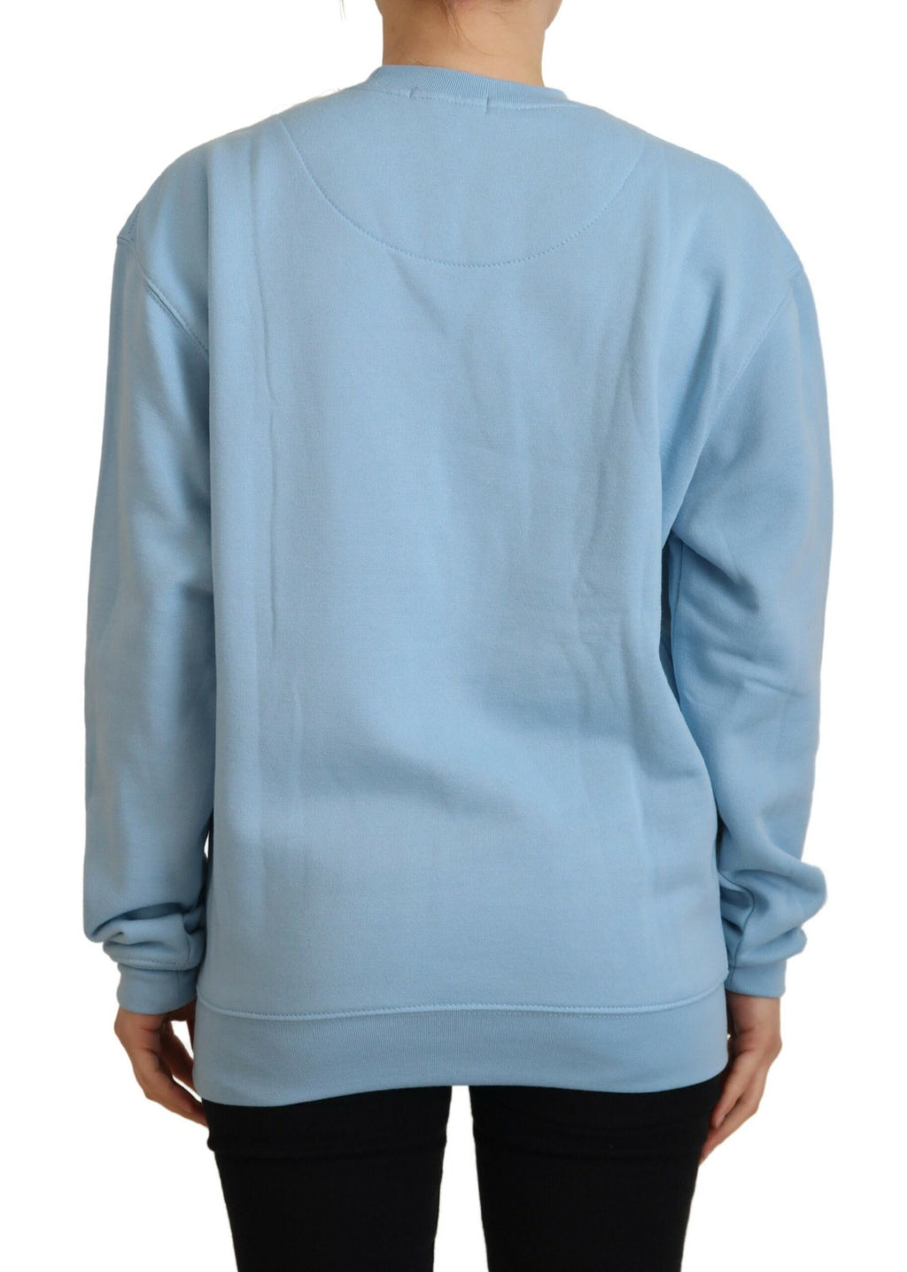 Philippe Model Light Blue Sweater with Logo Print and Long Sleeves