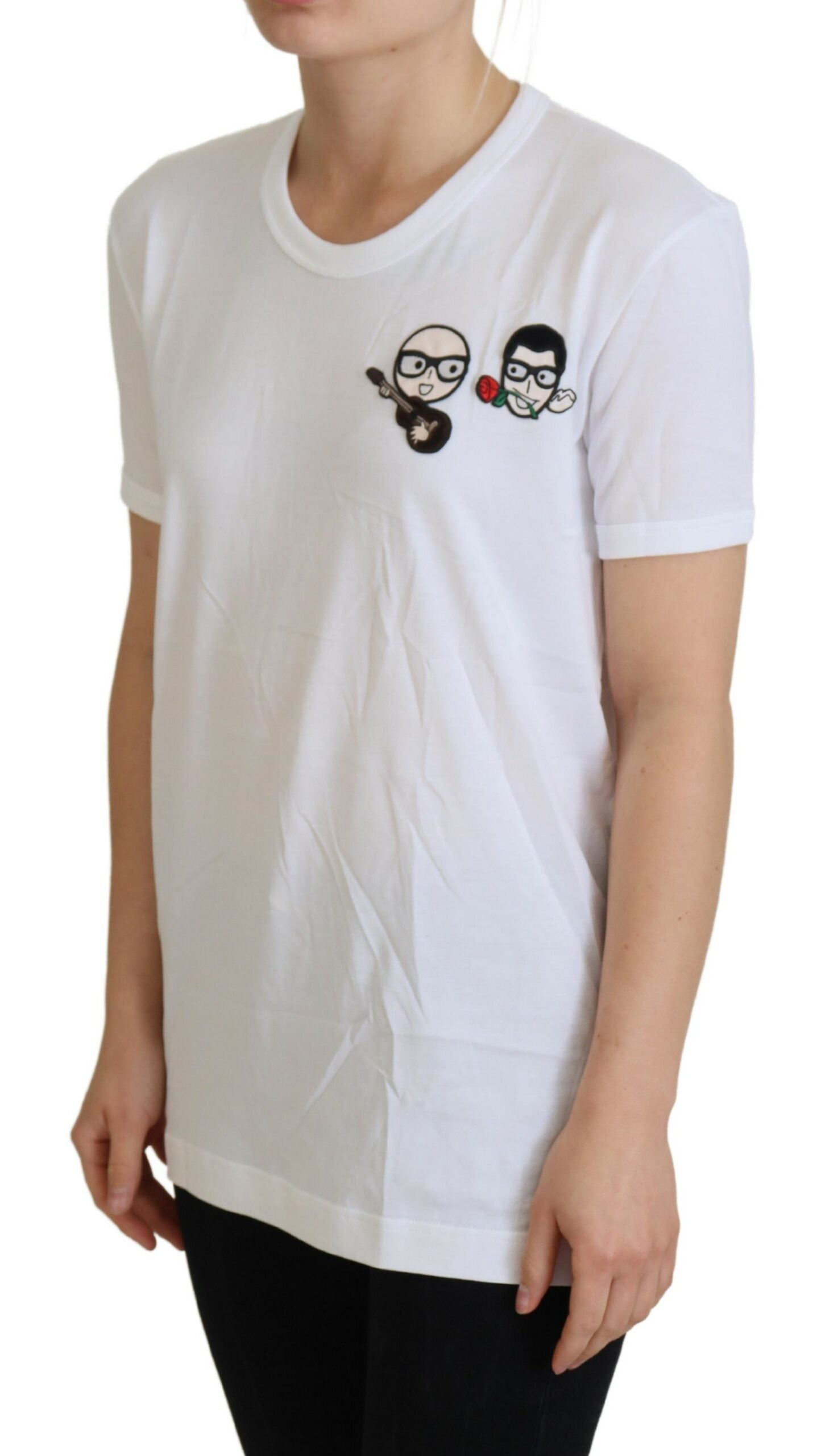 Dolce & Gabbana Weißes #dgfamily Baumwoll-T-Shirt mit Rundhalsausschnitt