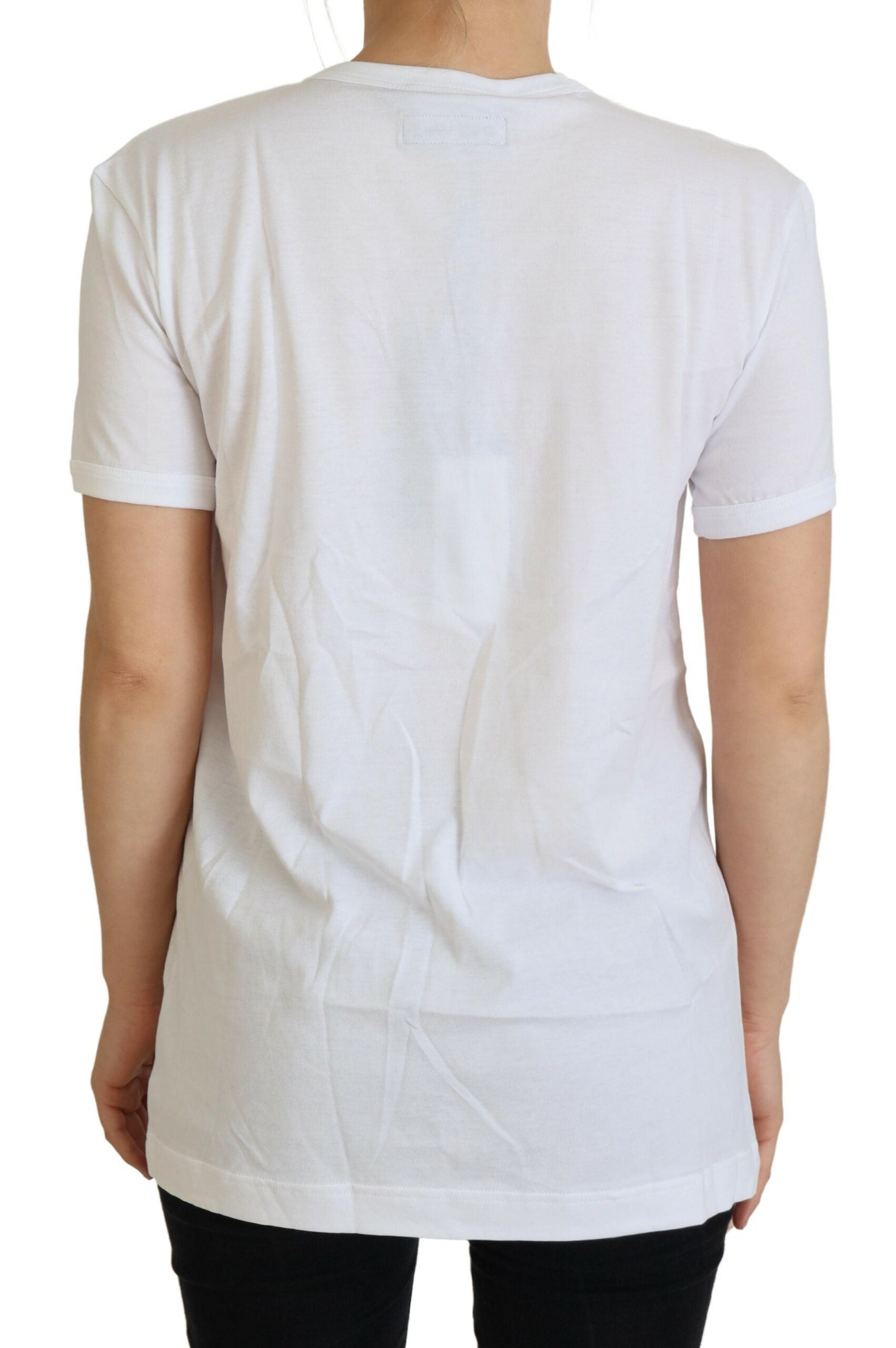 Dolce & Gabbana Weißes #dgfamily Baumwoll-T-Shirt mit Rundhalsausschnitt