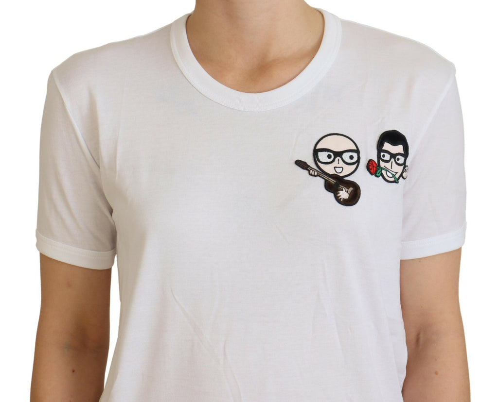 Dolce & Gabbana Weißes #dgfamily Baumwoll-T-Shirt mit Rundhalsausschnitt