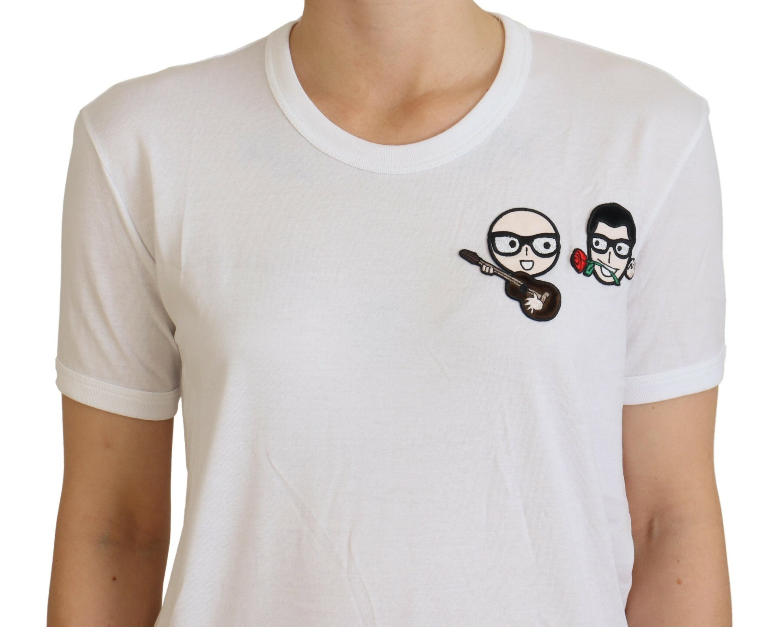 Dolce & Gabbana Weißes #dgfamily Baumwoll-T-Shirt mit Rundhalsausschnitt