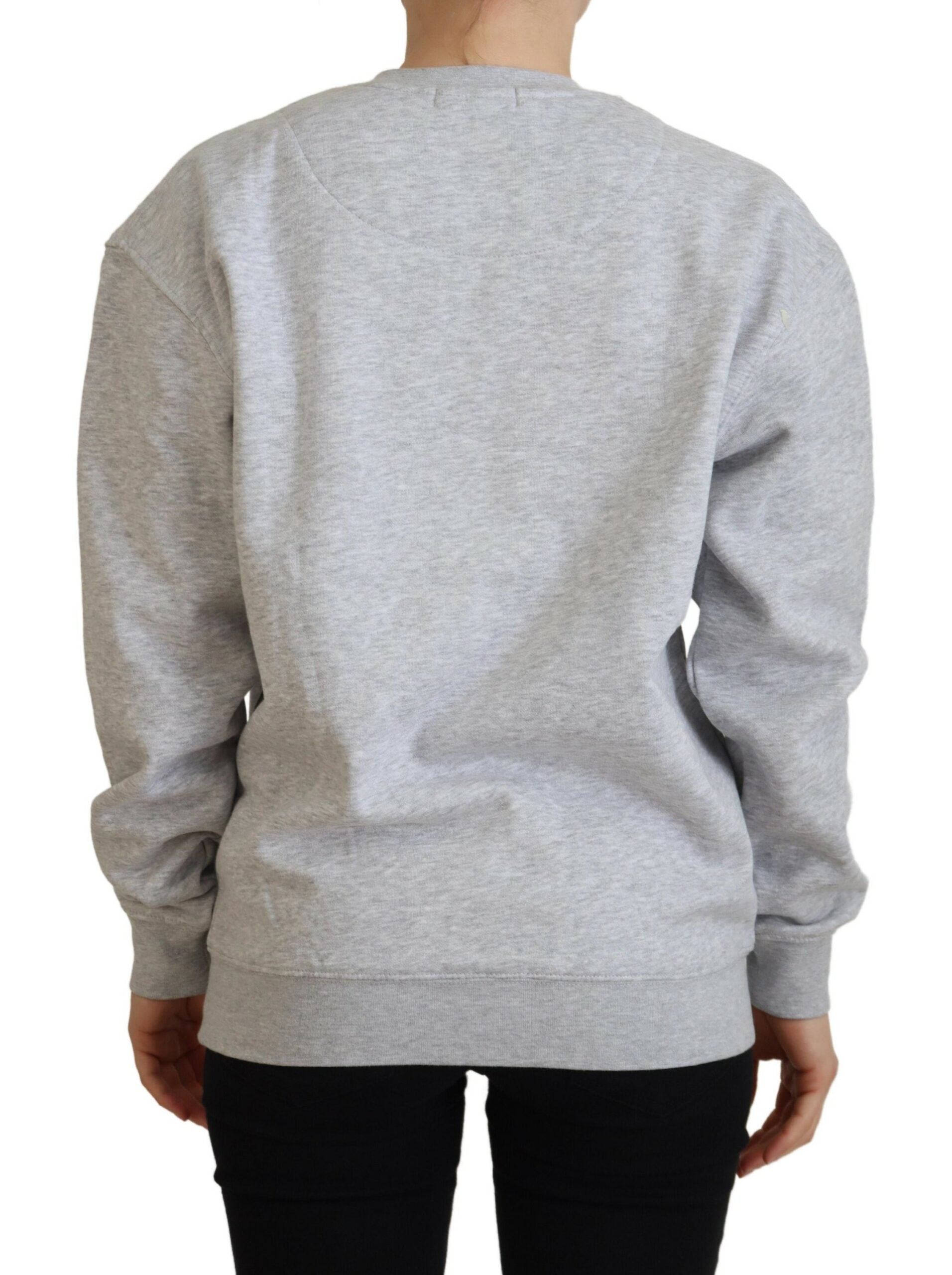 Philippe Model Grauer bedruckter Pullover mit langen Ärmeln Pullover
