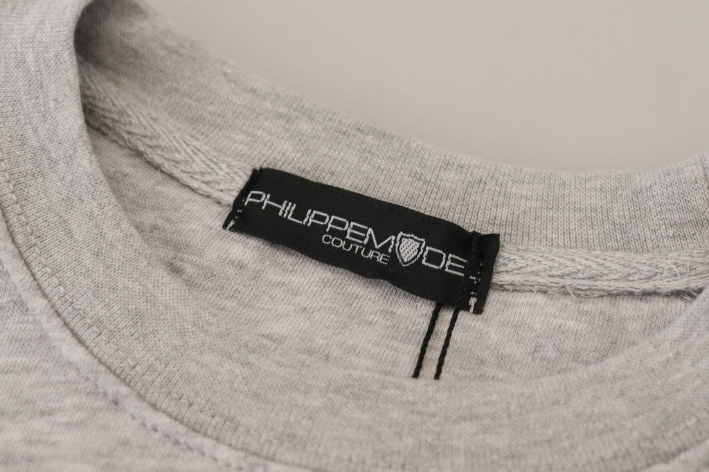 Philippe Model Grauer bedruckter Pullover mit langen Ärmeln Pullover
