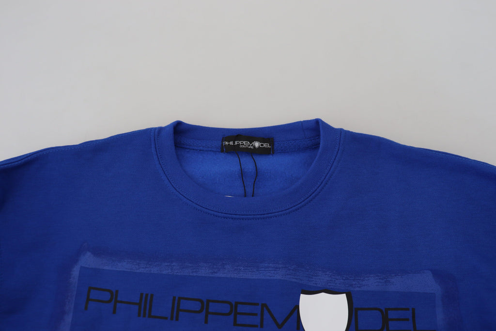 Philippe Model Blue Printed Long-Sleeved Sweater