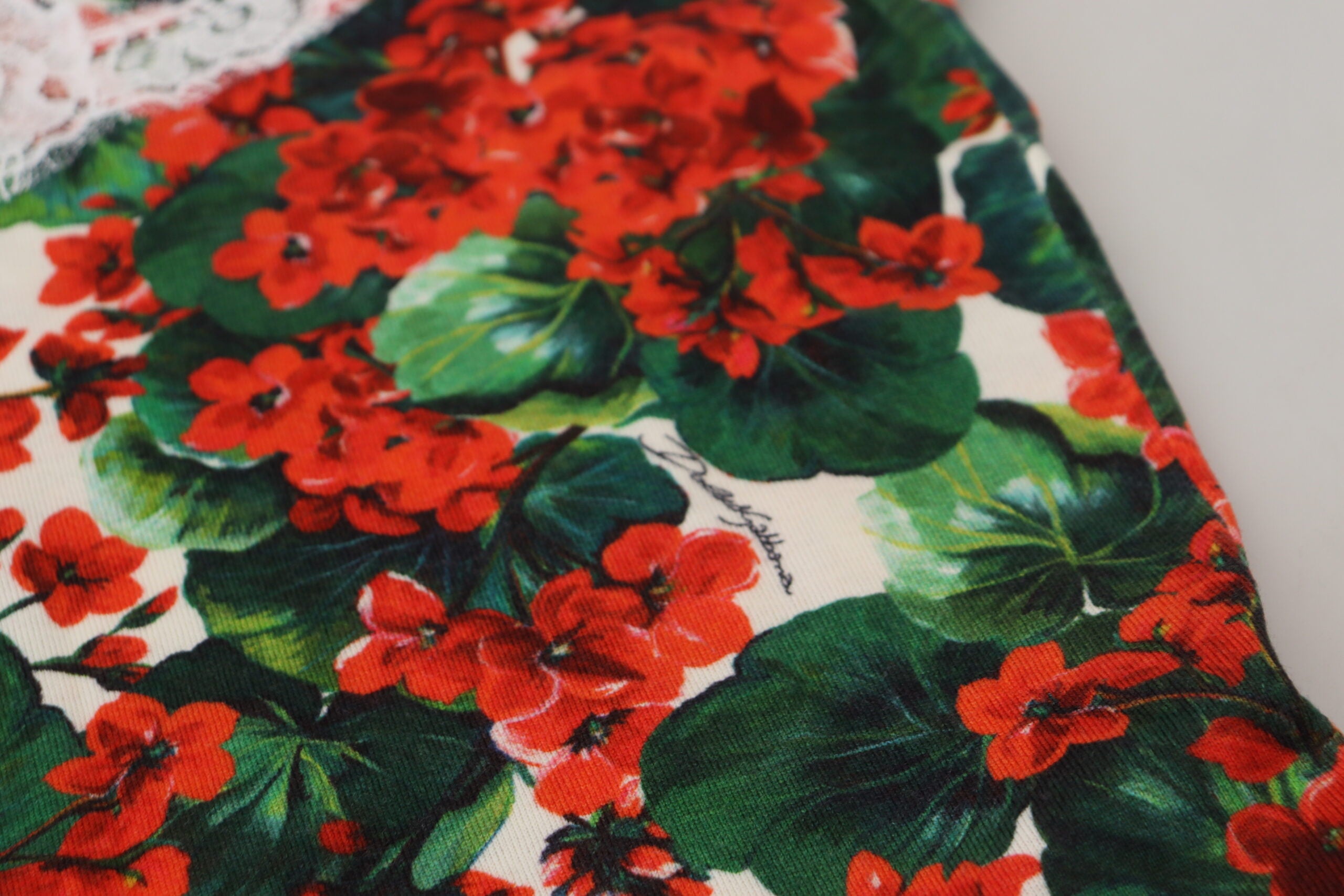 Dolce & Gabbana White Floral Wool Vest Top with Lace