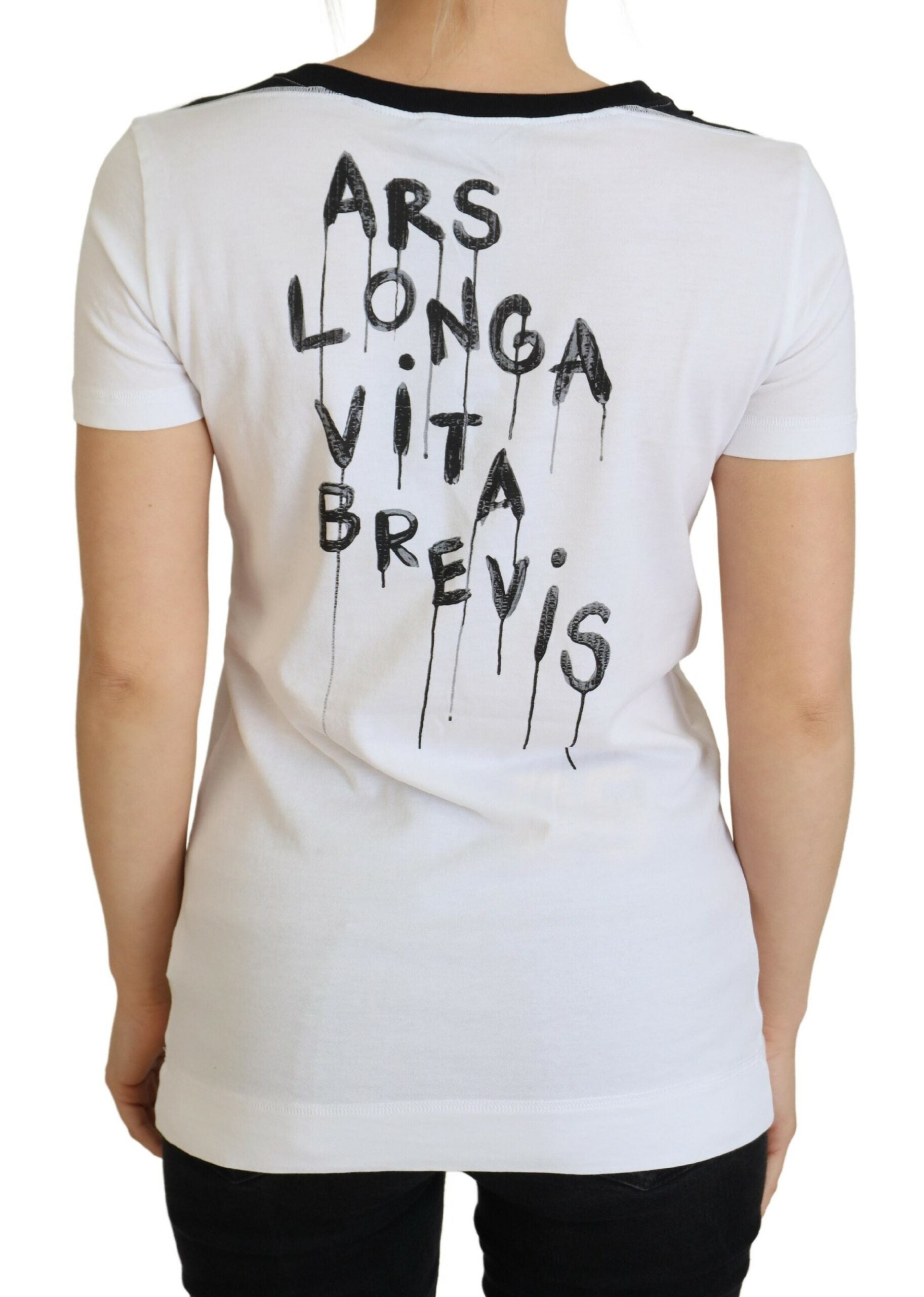 Dolce & Gabbana White Cotton T-Shirt Crew Neck T-Shirt