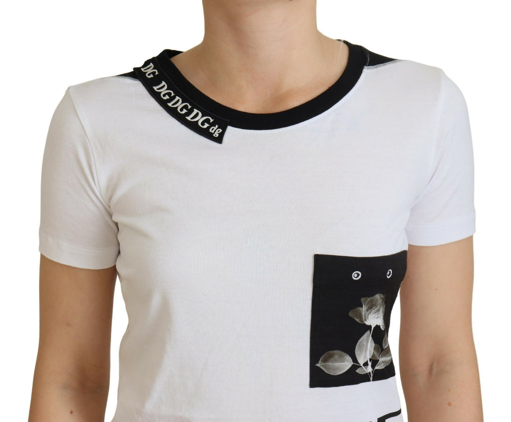 Dolce & Gabbana White Cotton T-Shirt Crew Neck T-Shirt