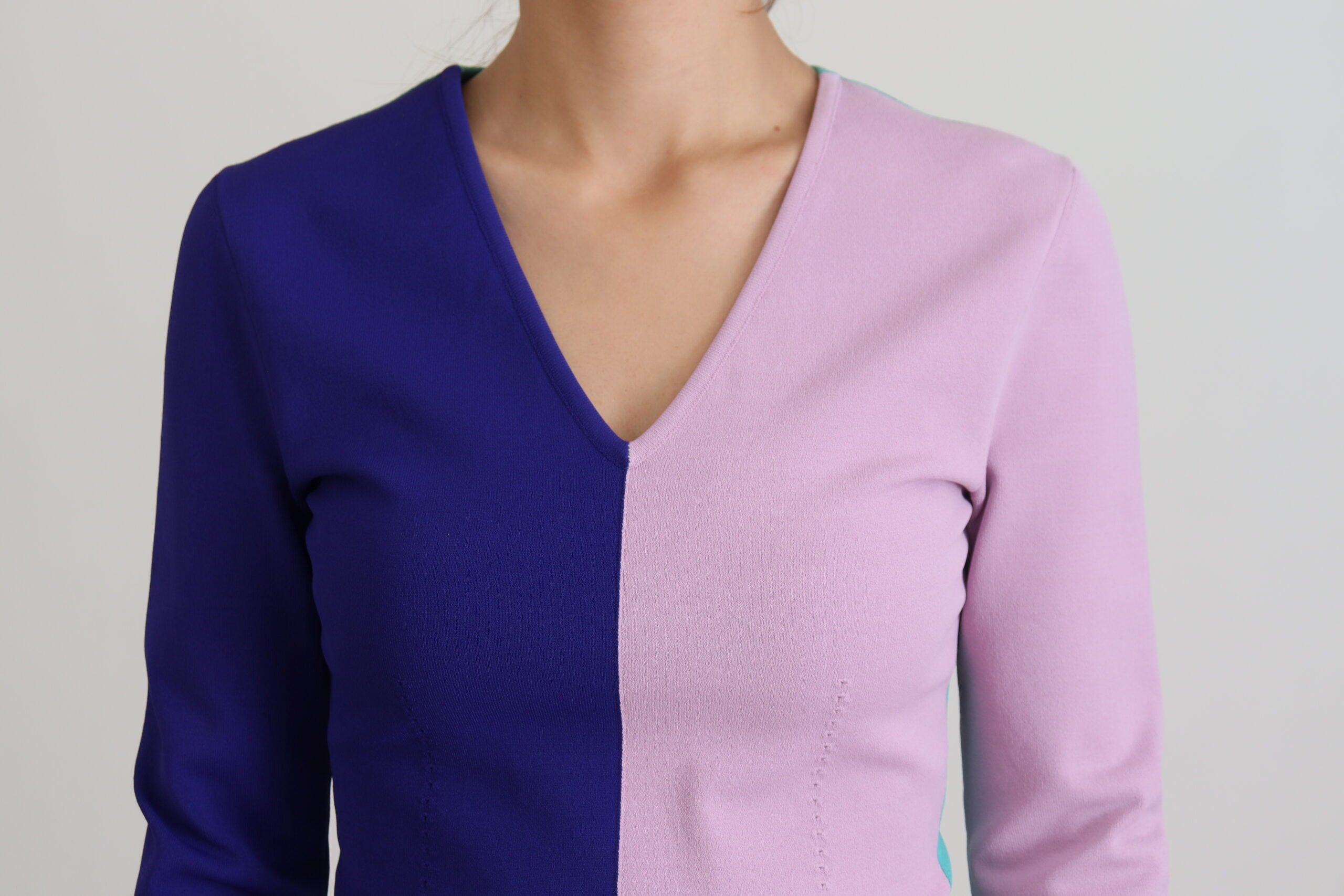 Dolce & Gabbana Multicolor V-Neck Long-Sleeve Viscose Pullover