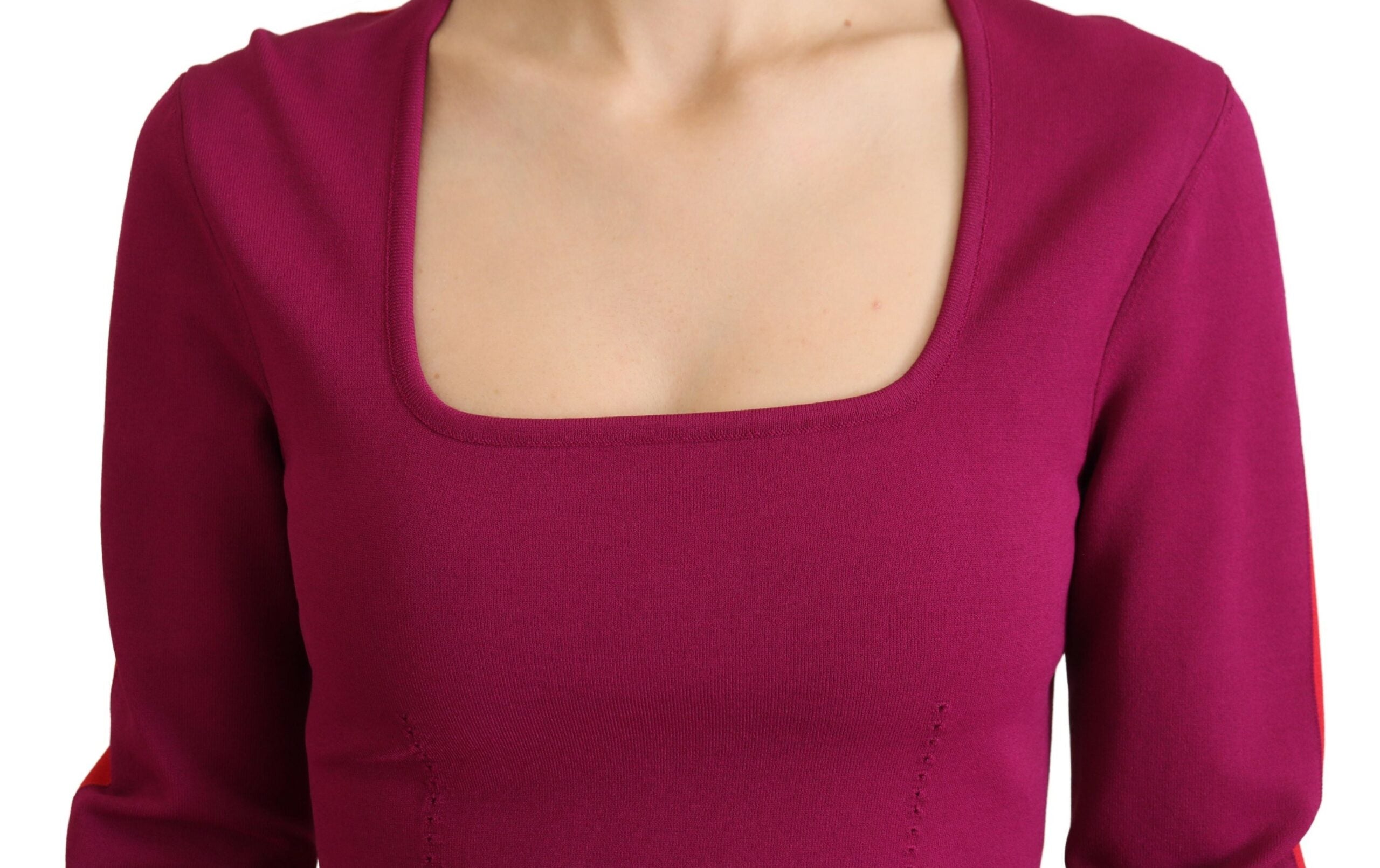 Dolce & Gabbana Multicolor Viskose Pullover mit quadratischem Ausschnitt
