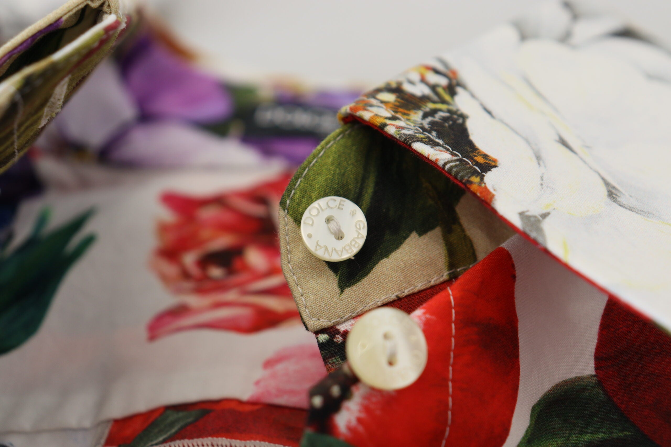 Dolce & Gabbana Multicolor Floral Cotton Blouse with Collar