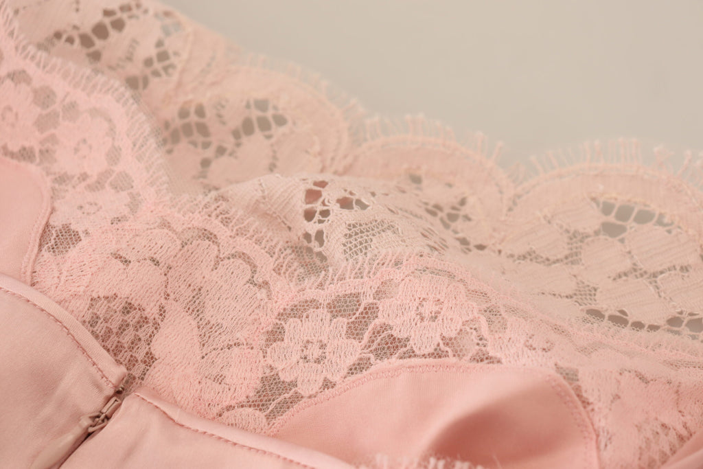 Dolce & Gabbana Pinke florale Spitze ärmelloses Tank-Bluse Top