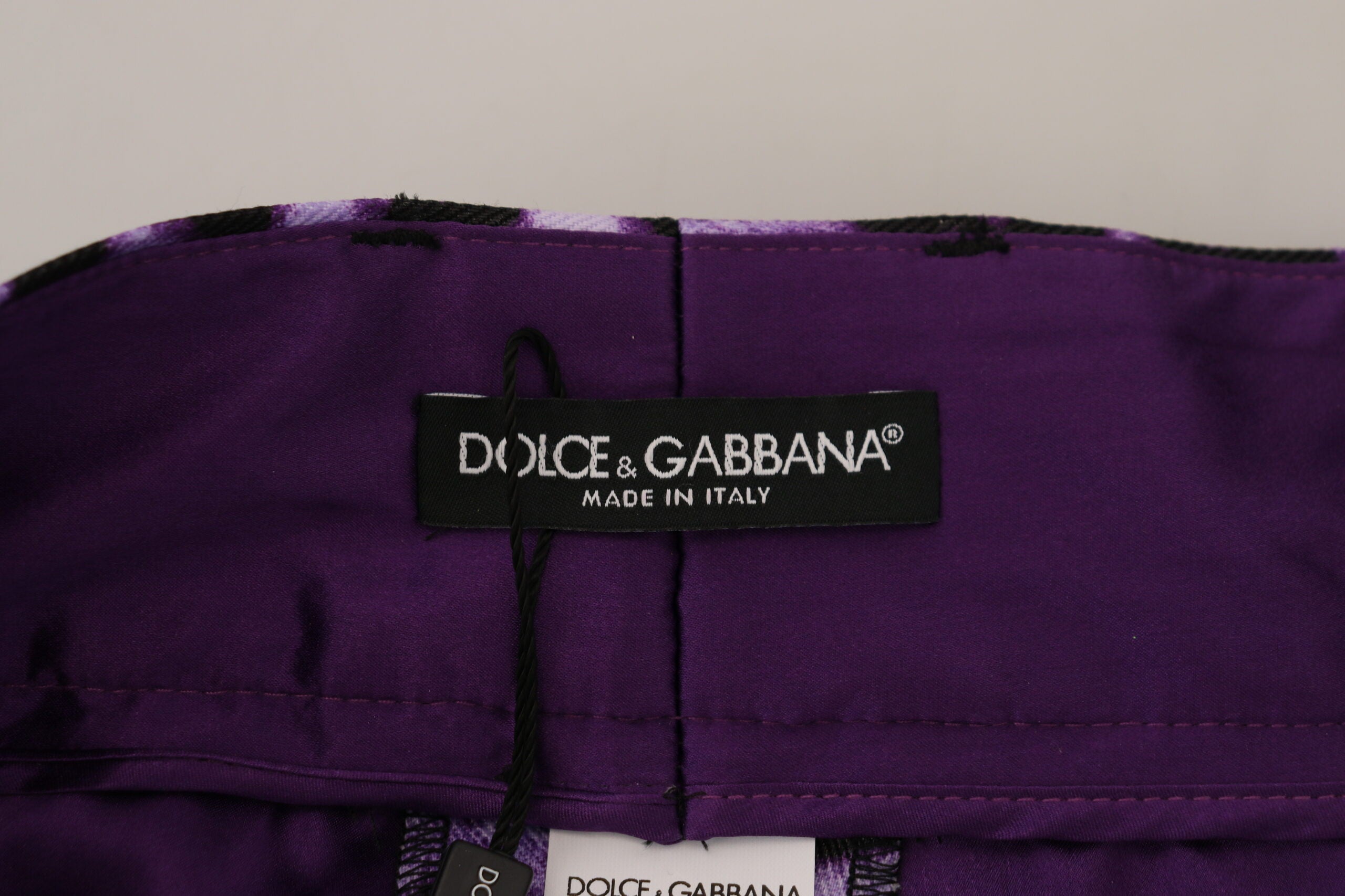 Dolce & Gabbana Purple Leopard Print High-Waisted Trousers