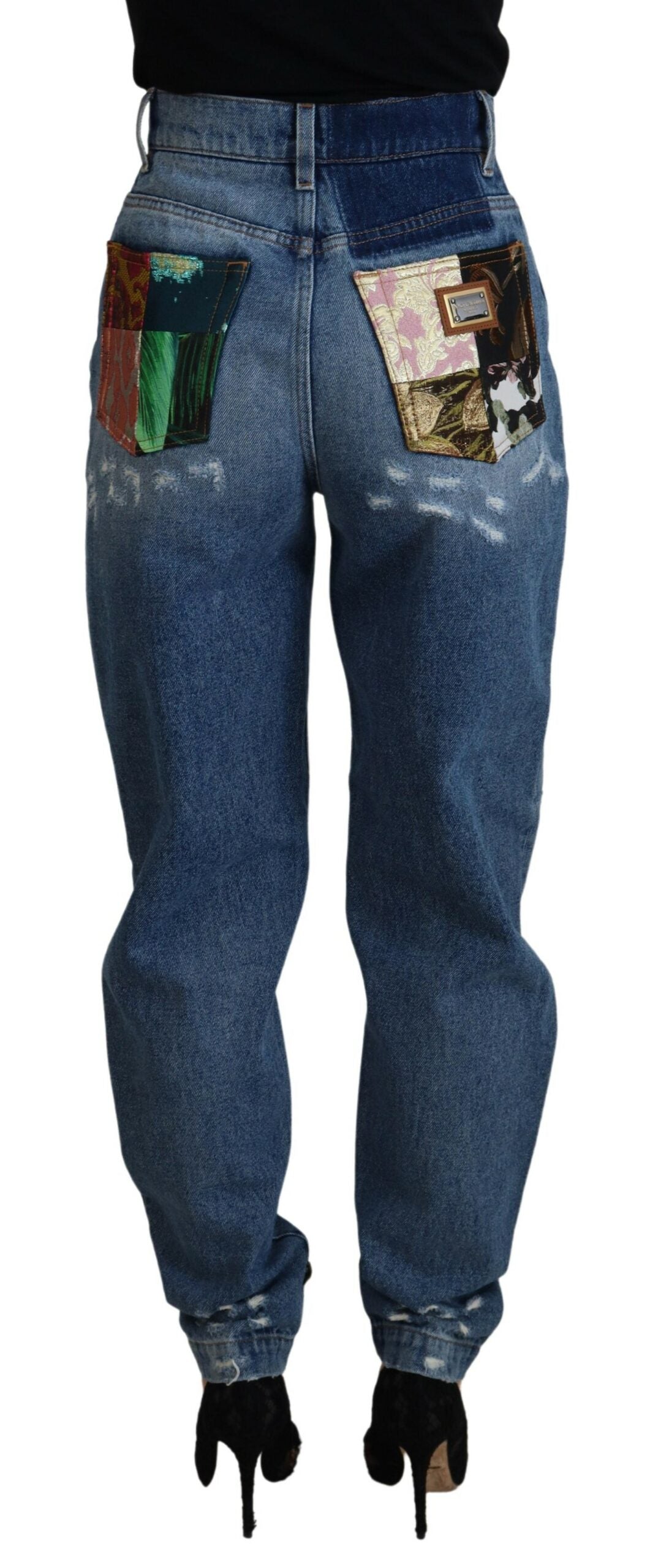 Dolce & Gabbana Blue Distressed Skinny Cotton Denim Jeans