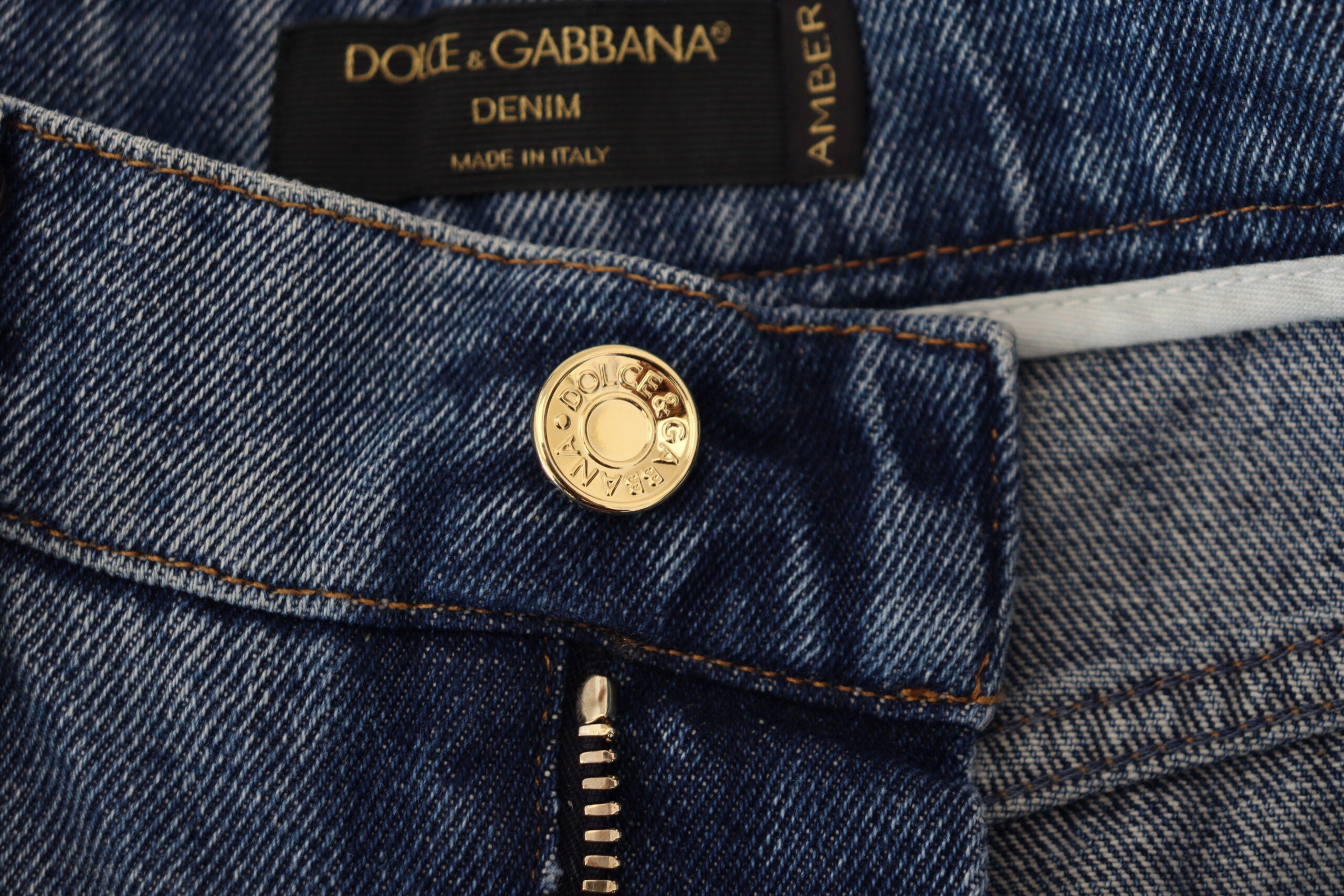 Dolce & Gabbana Blue Distressed Skinny Cotton Denim Jeans