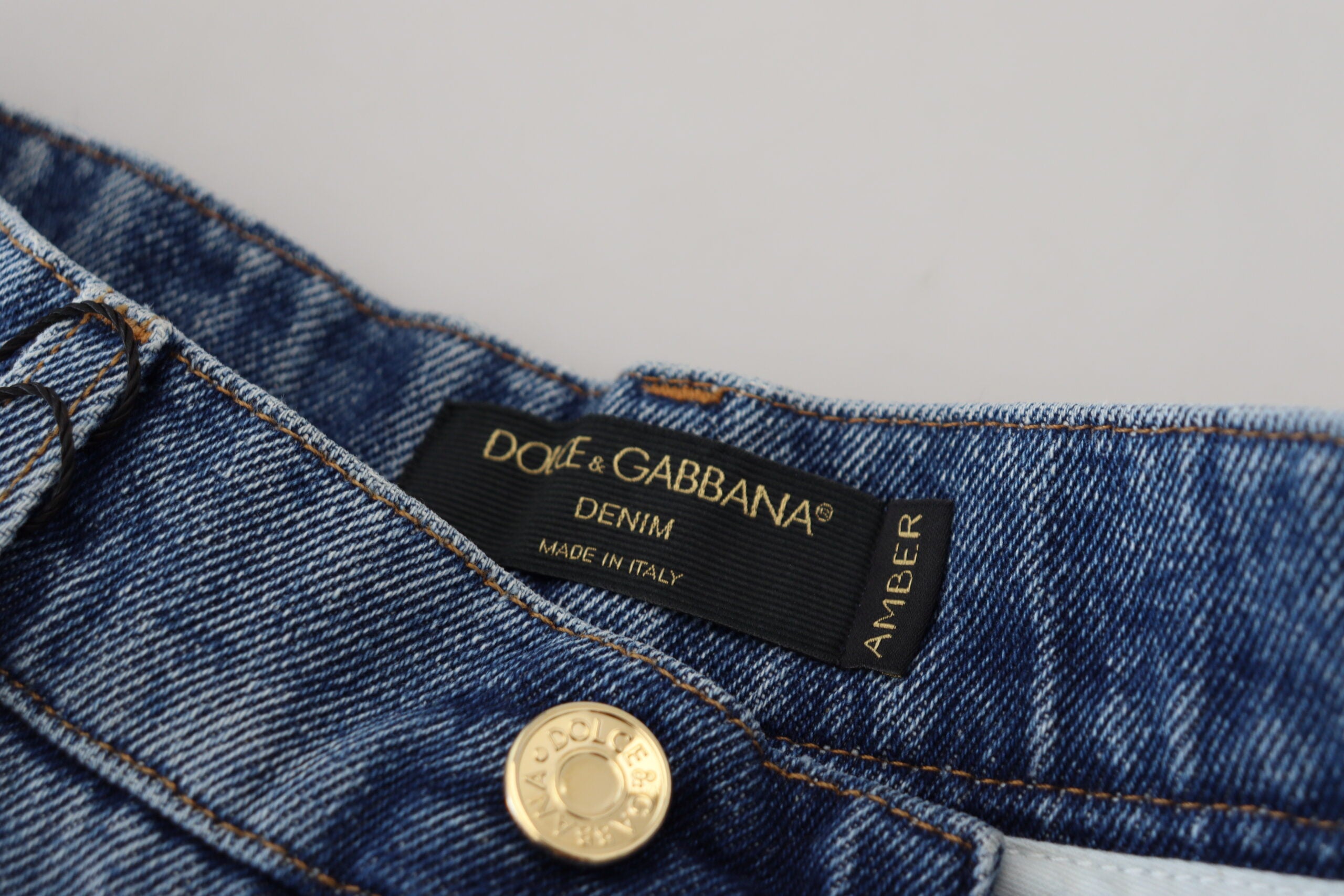 Dolce & Gabbana Blue Distressed Skinny Cotton Denim Jeans
