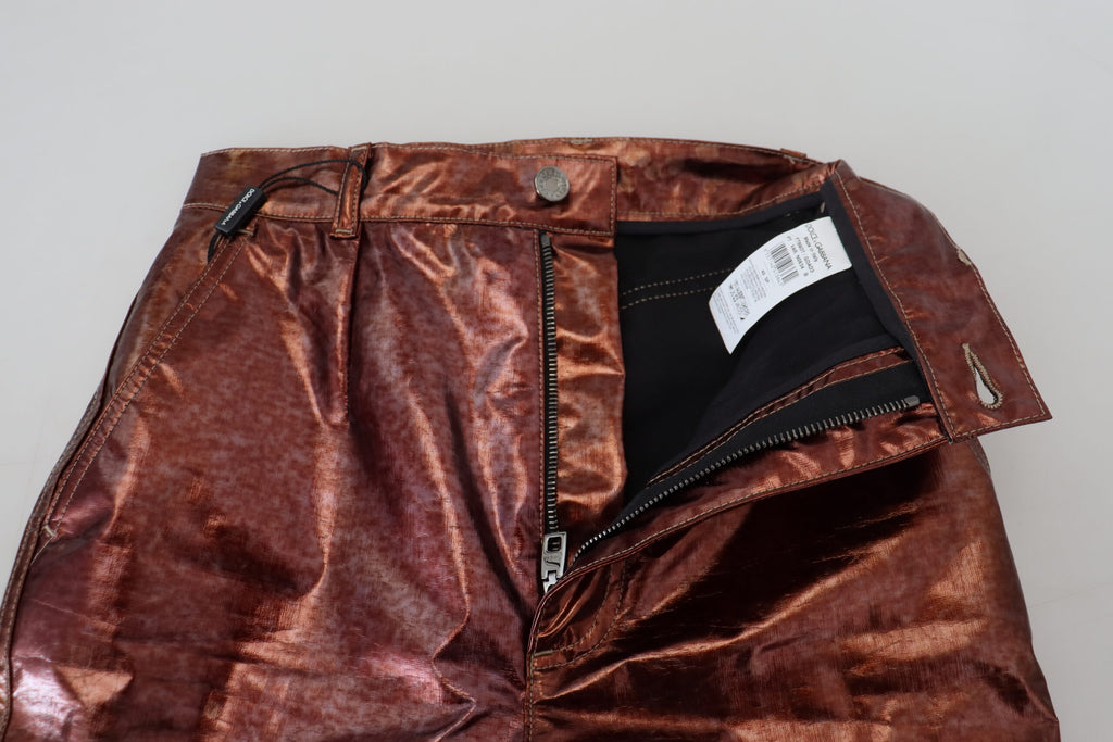 Dolce & Gabbana Metallic Bronze High-Waisted Skinny Jeans