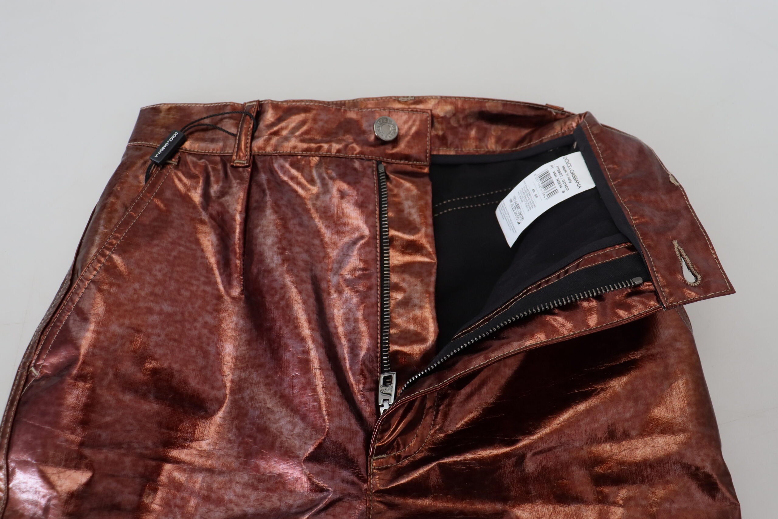 Dolce & Gabbana Metallic Bronze High-Waisted Skinny Jeans