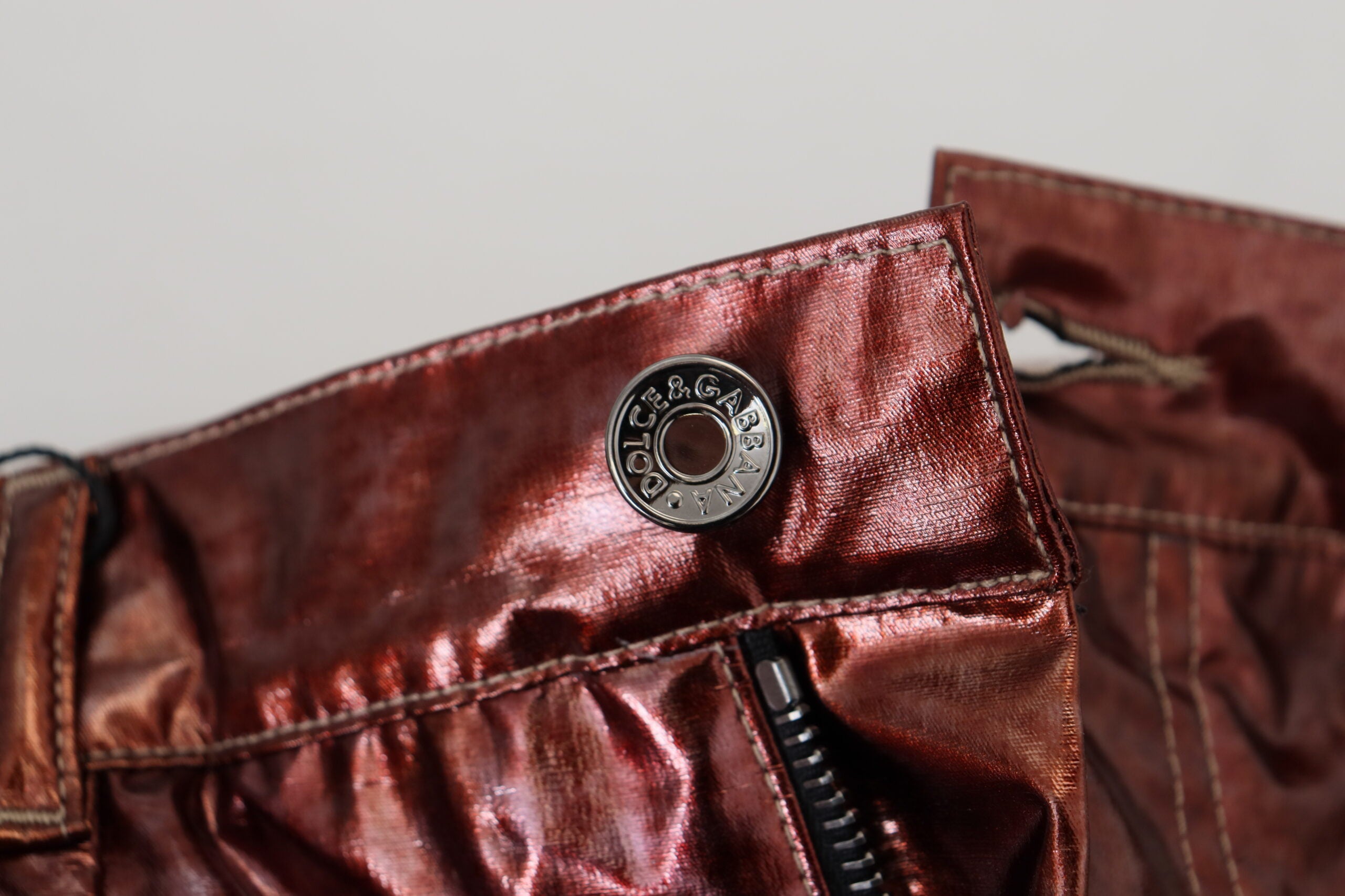 Dolce & Gabbana Metallic Bronze High-Waisted Skinny Jeans