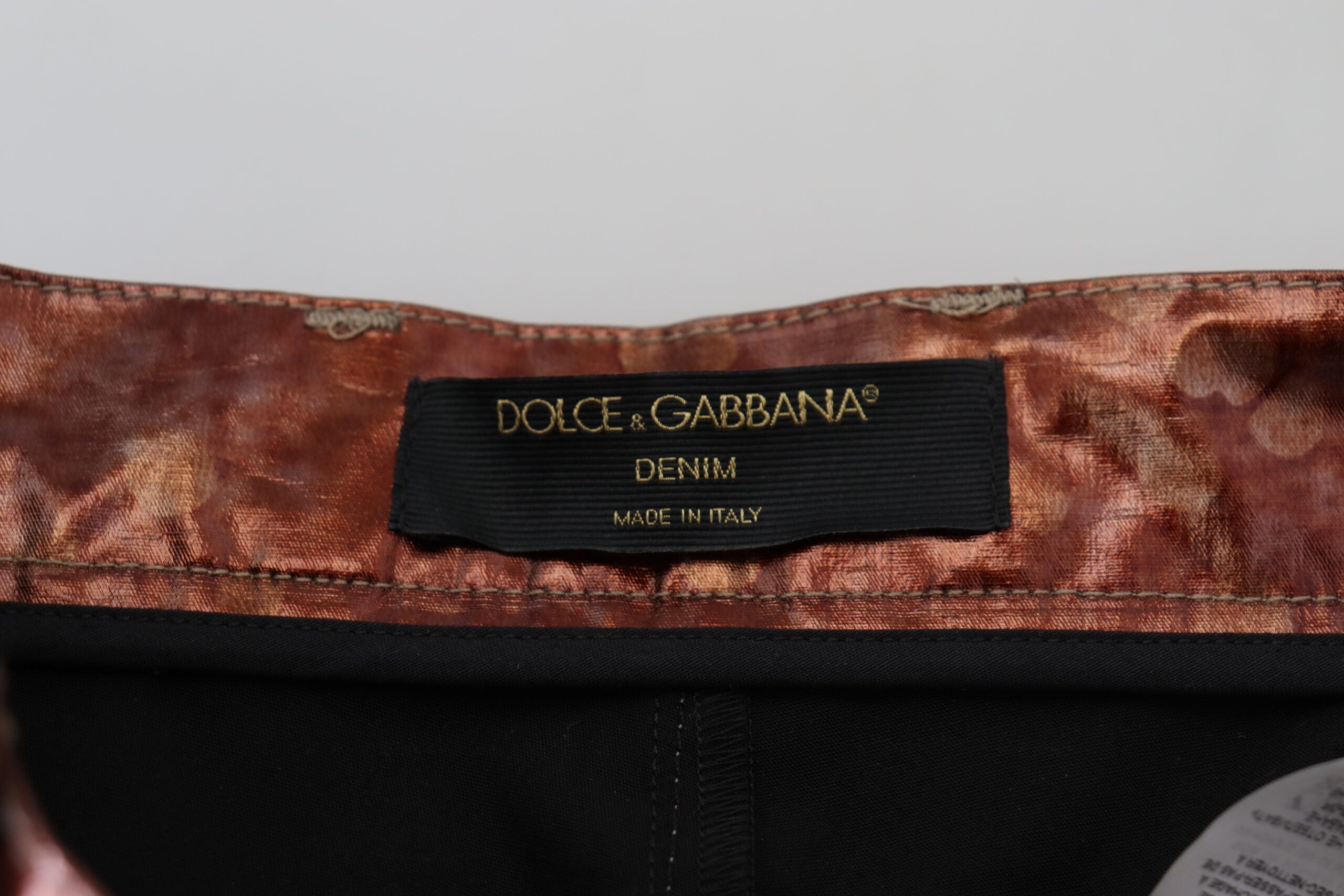 Dolce & Gabbana Metallic Bronze High-Waisted Skinny Jeans